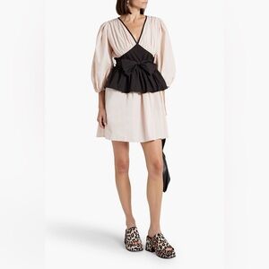 Never worn Batsheva Cream and Black V-Neck Dress